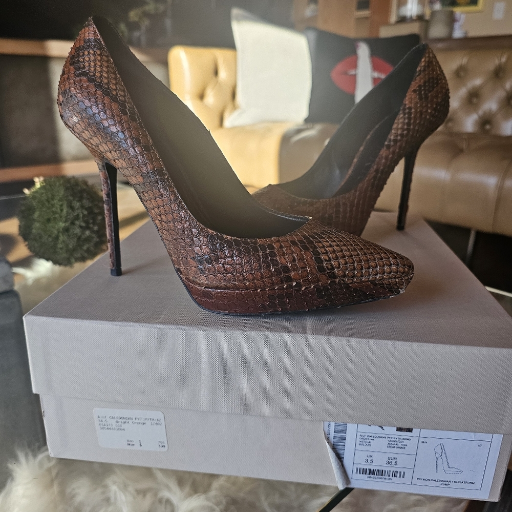 Burberry Brown Python Snakeskin Heels - image 2